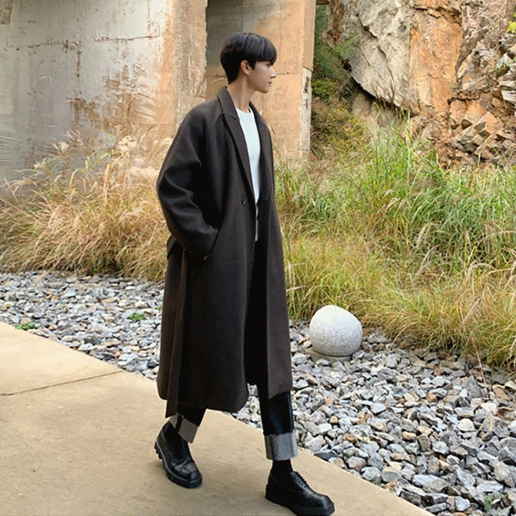 BELTED SINGLE-BREASTED WOOLEN TRENCH COAT - INTOHYPEZONE