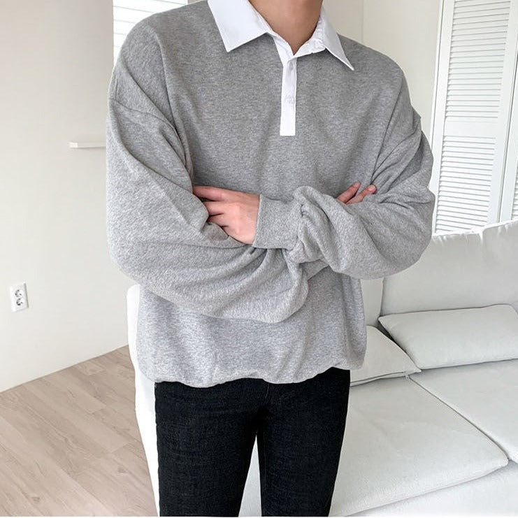TURN DOWN COLLAR SWEATER - INTOHYPEZONE