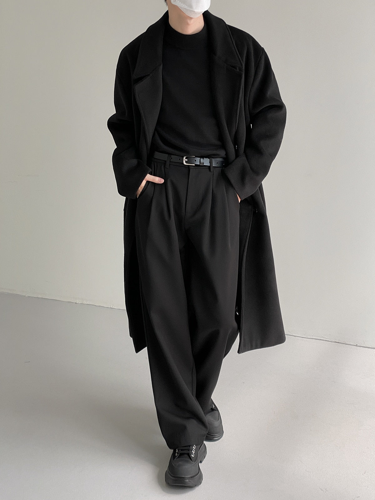 WOOLEN KNEE LENGTH TRENCH COAT - INTOHYPEZONE