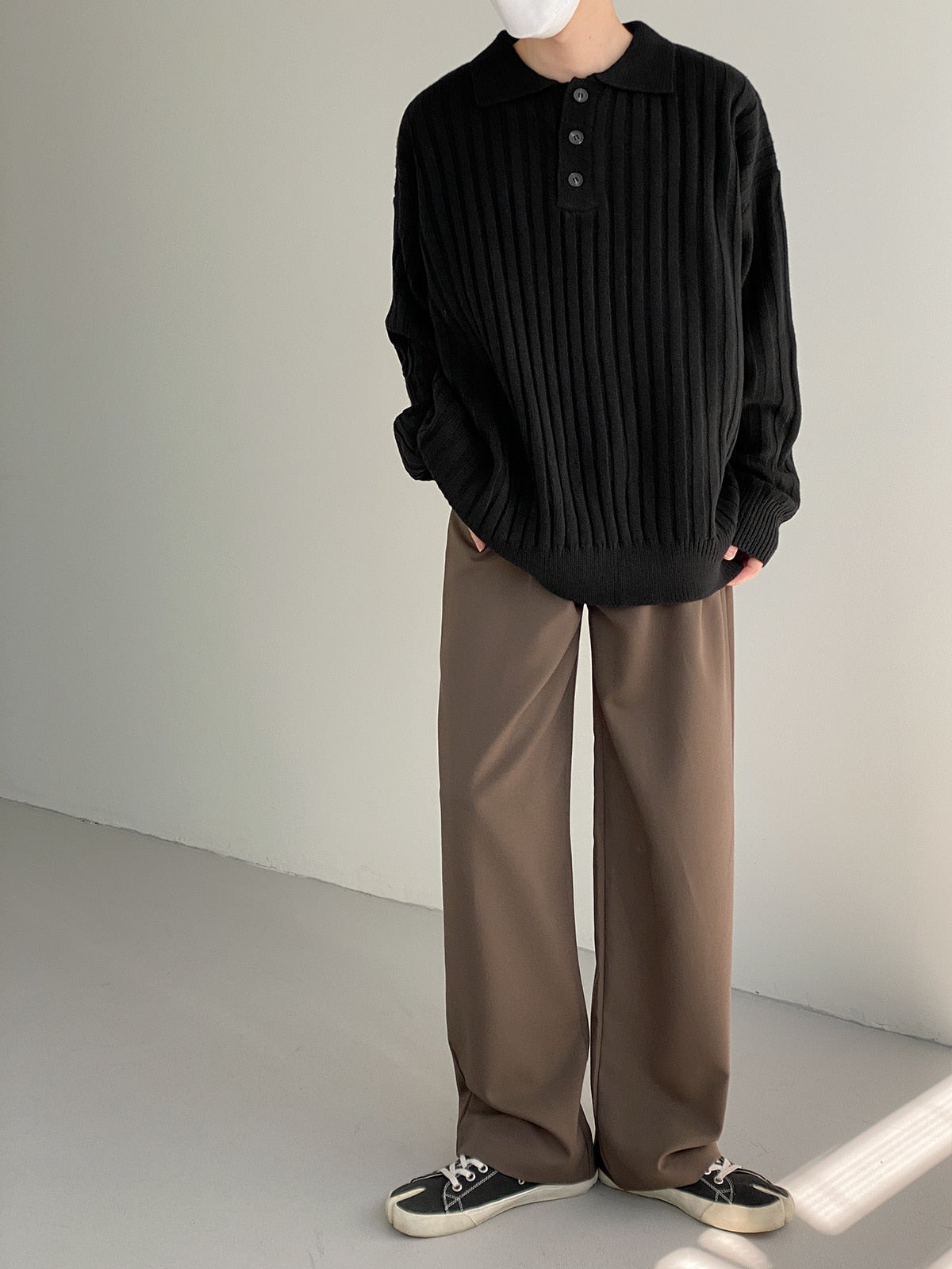 TURN DOWN COLLAR SWEATER - INTOHYPEZONE