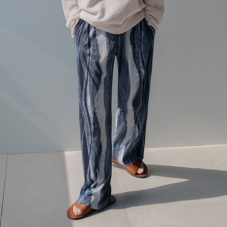 IRREGULAR PATTERN PLEATS PANTS - INTOHYPEZONE
