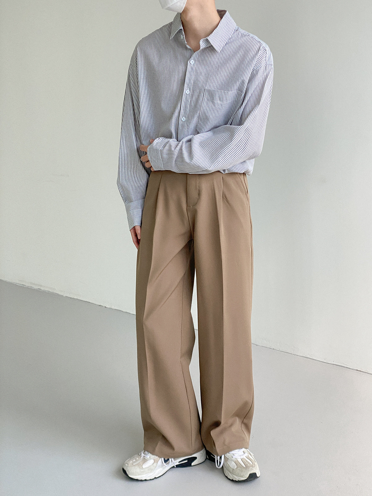 KHAKI CASUAL LOOSE FIT PANTS - INTOHYPEZONE