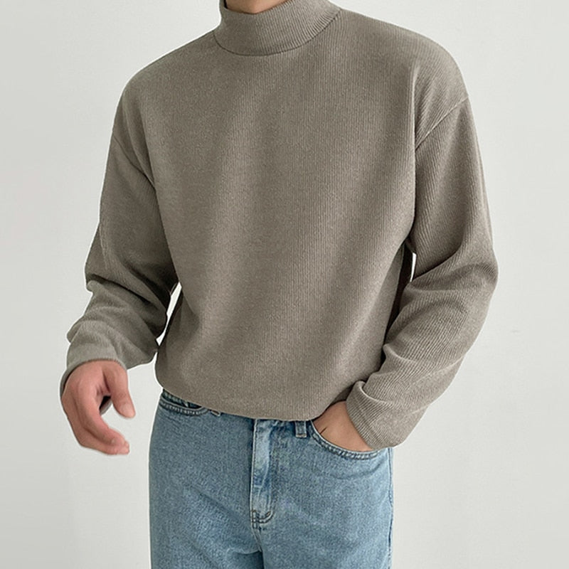 HALF NECK LONG SLEEVE TEE - INTOHYPEZONE