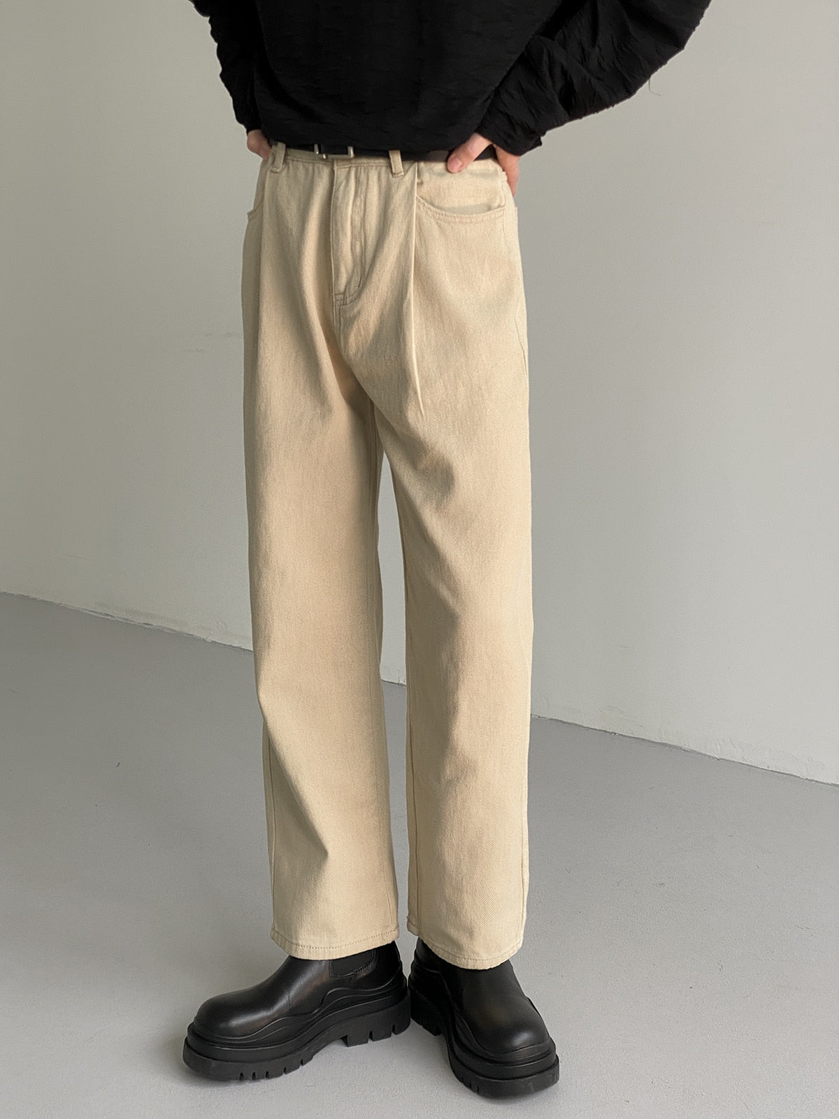STRAIGHT CUT CASUAL PANTS - INTOHYPEZONE