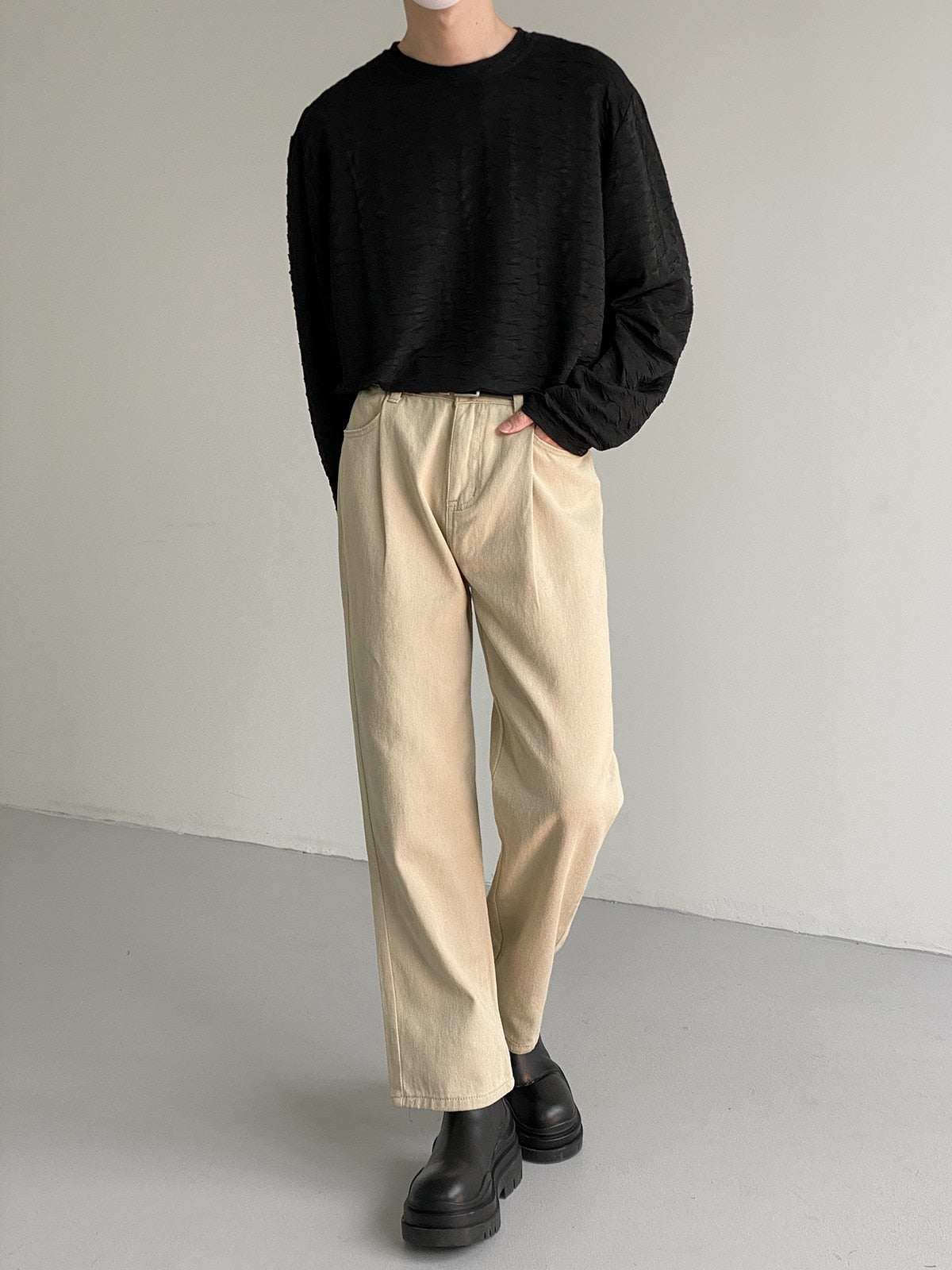 STRAIGHT CUT CASUAL PANTS - INTOHYPEZONE