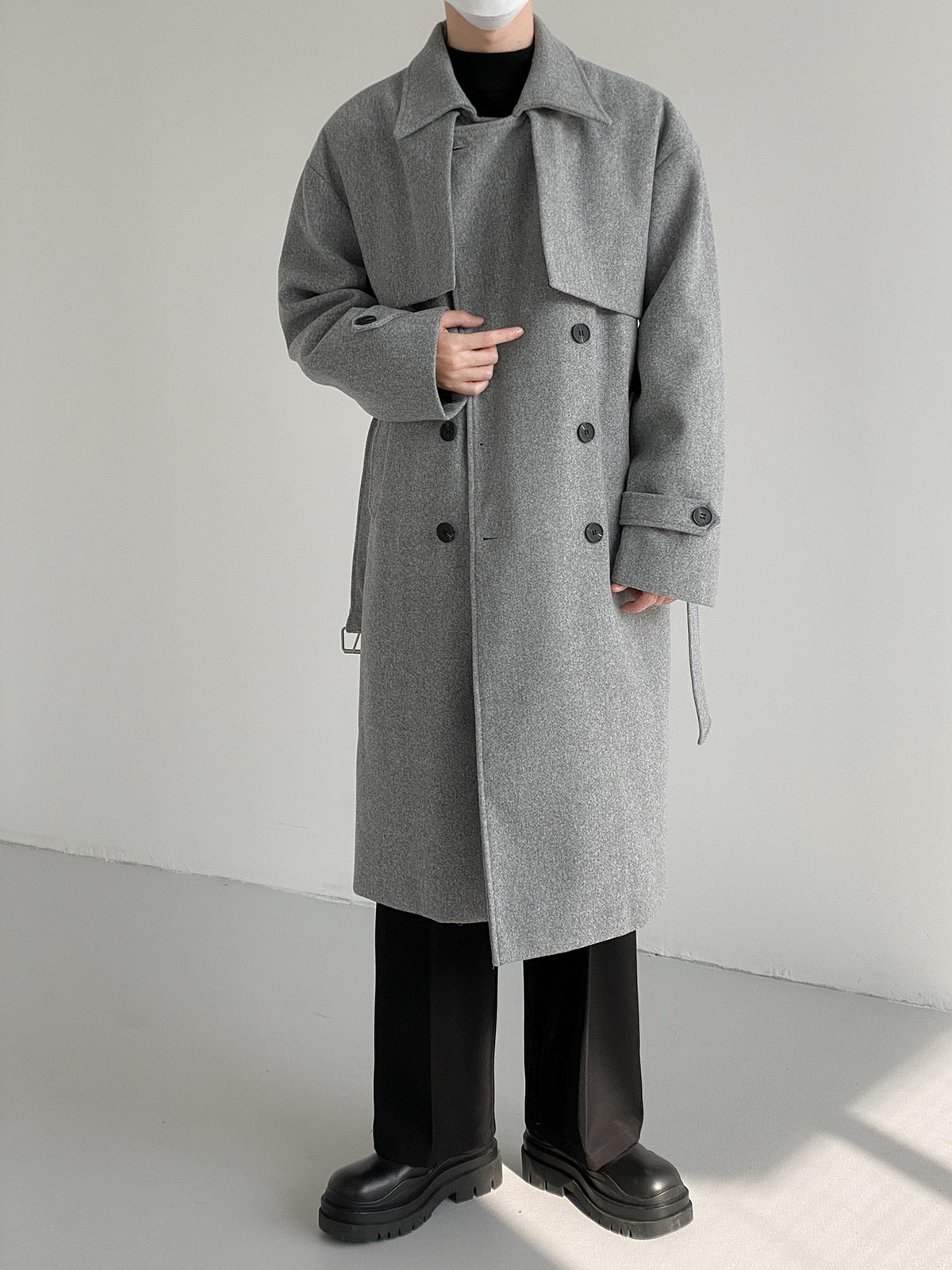 WOOLEN KNEE LONG TRENCH COAT - INTOHYPEZONE