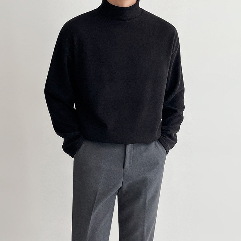 HALF NECK LONG SLEEVE TEE - INTOHYPEZONE