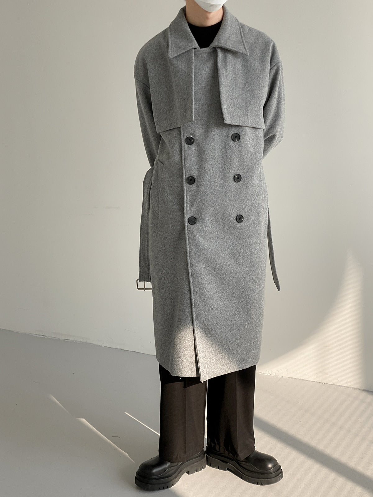WOOLEN KNEE LONG TRENCH COAT - INTOHYPEZONE