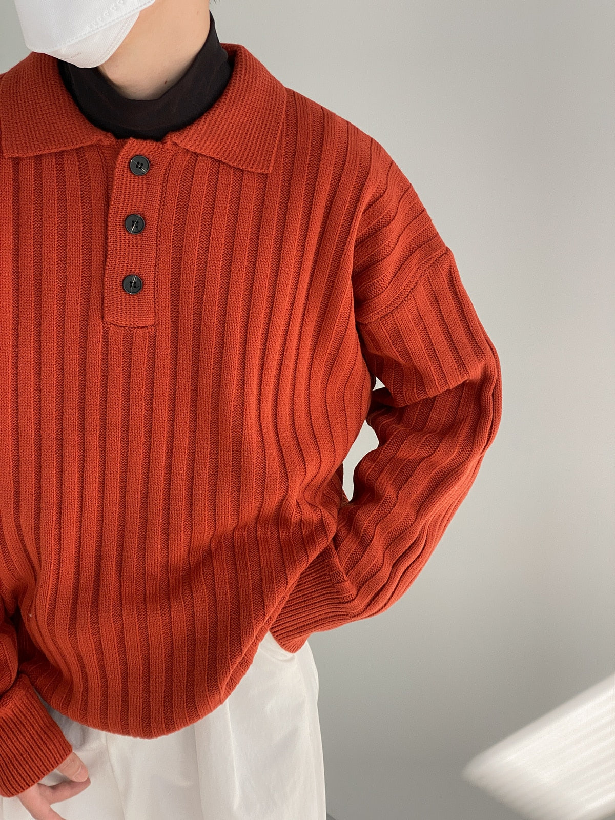 TURN DOWN COLLAR SWEATER - INTOHYPEZONE
