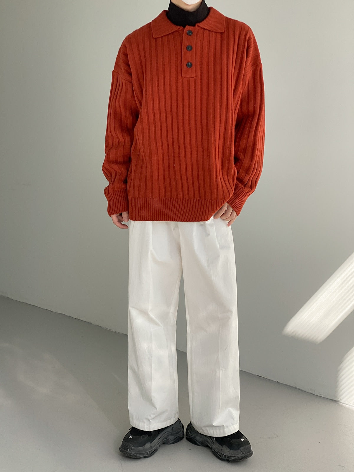 TURN DOWN COLLAR SWEATER - INTOHYPEZONE