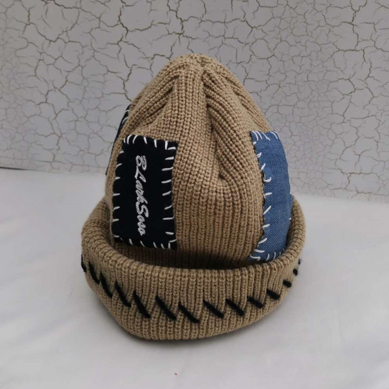 Patchwork Knitted Hat - INTOHYPEZONE
