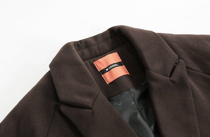 BELTED SINGLE-BREASTED WOOLEN TRENCH COAT - INTOHYPEZONE