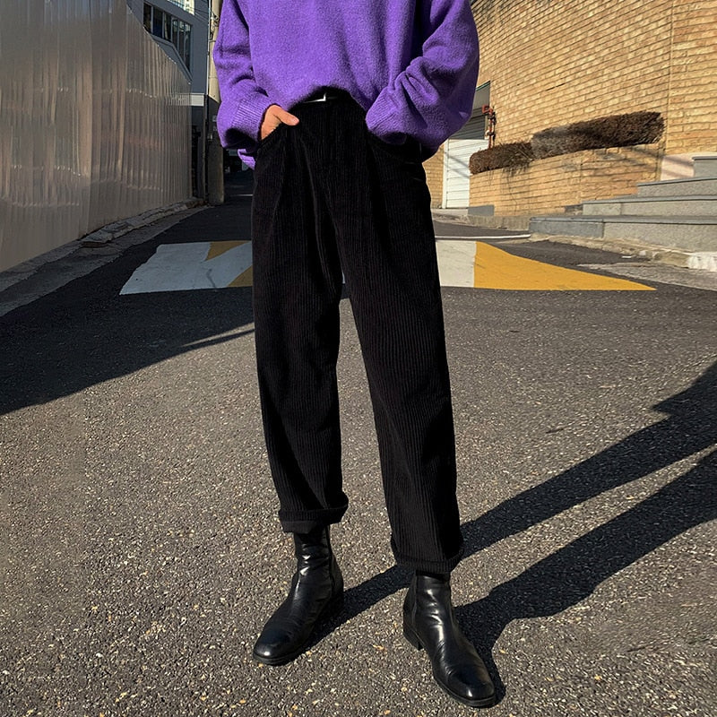 STRAIGHT CUT CORDUROY PANTS - INTOHYPEZONE