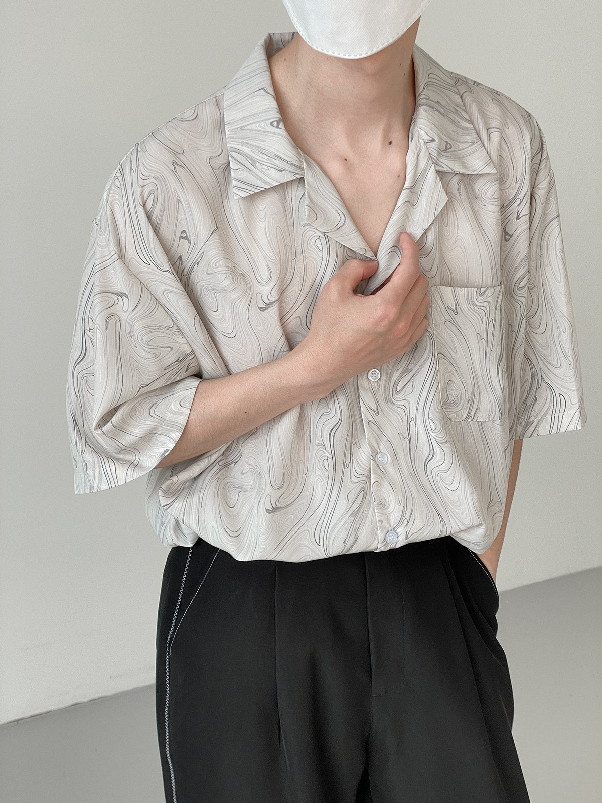 VINTAGE MARBLE PRINT SHIRT - INTOHYPEZONE