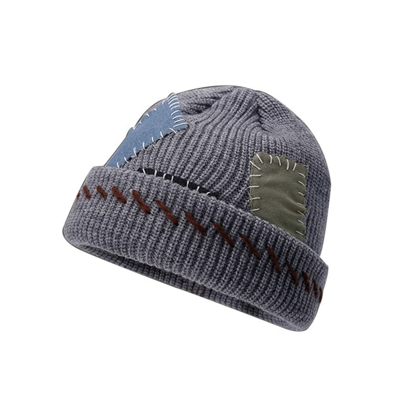 Patchwork Knitted Hat - INTOHYPEZONE