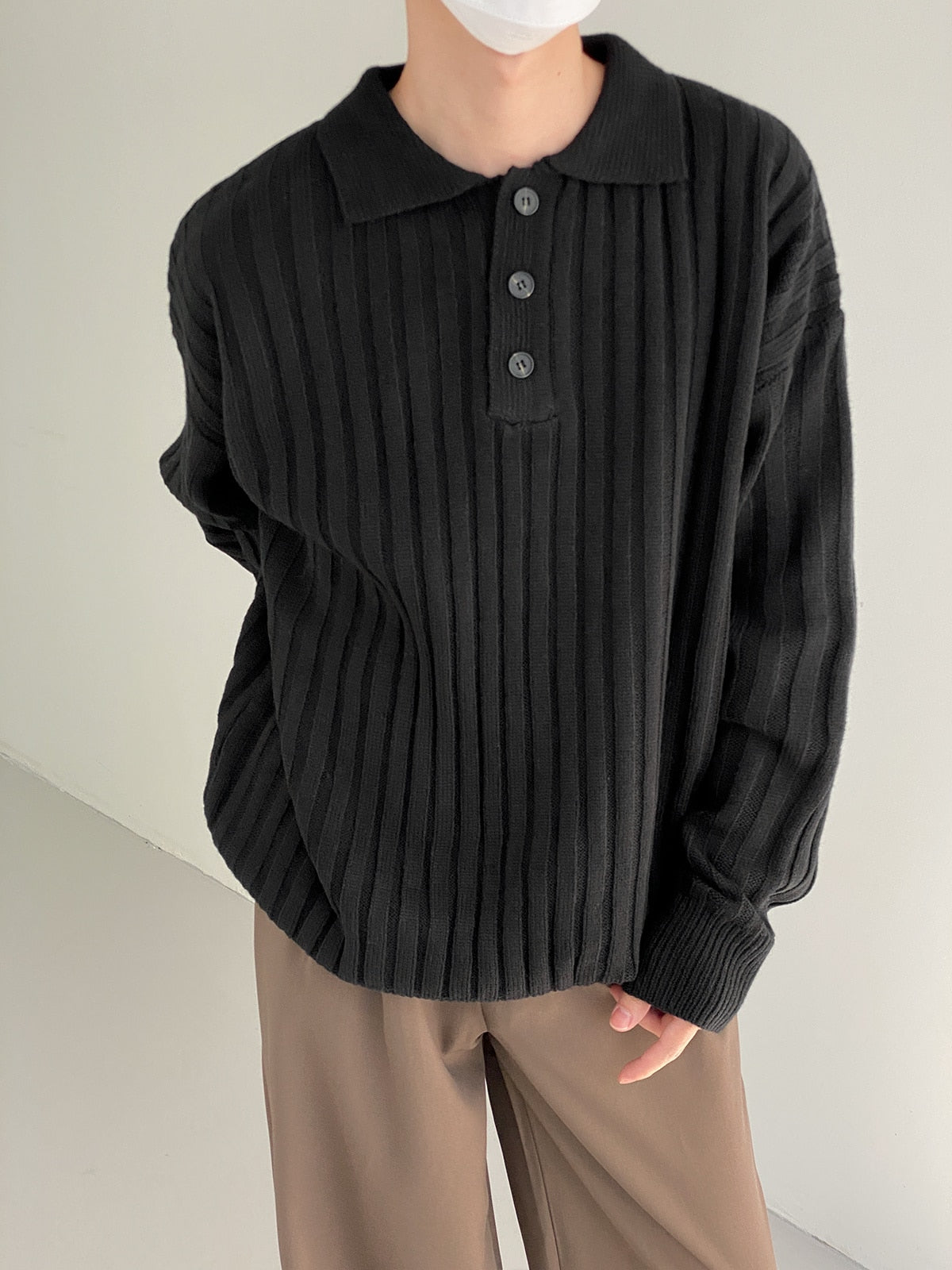 TURN DOWN COLLAR SWEATER - INTOHYPEZONE