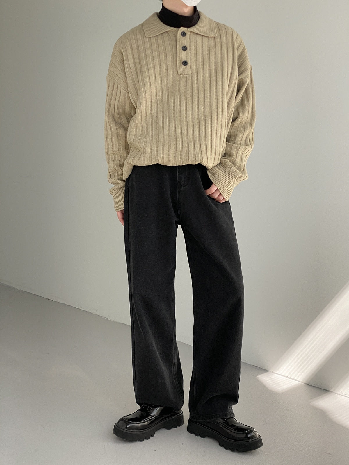 TURN DOWN COLLAR SWEATER - INTOHYPEZONE