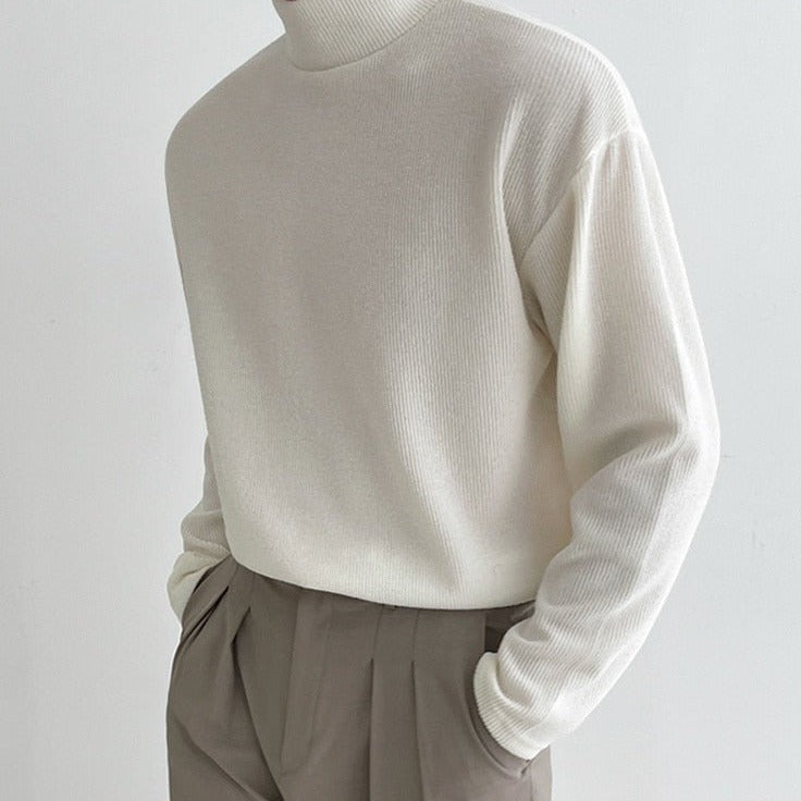 HALF NECK LONG SLEEVE TEE - INTOHYPEZONE