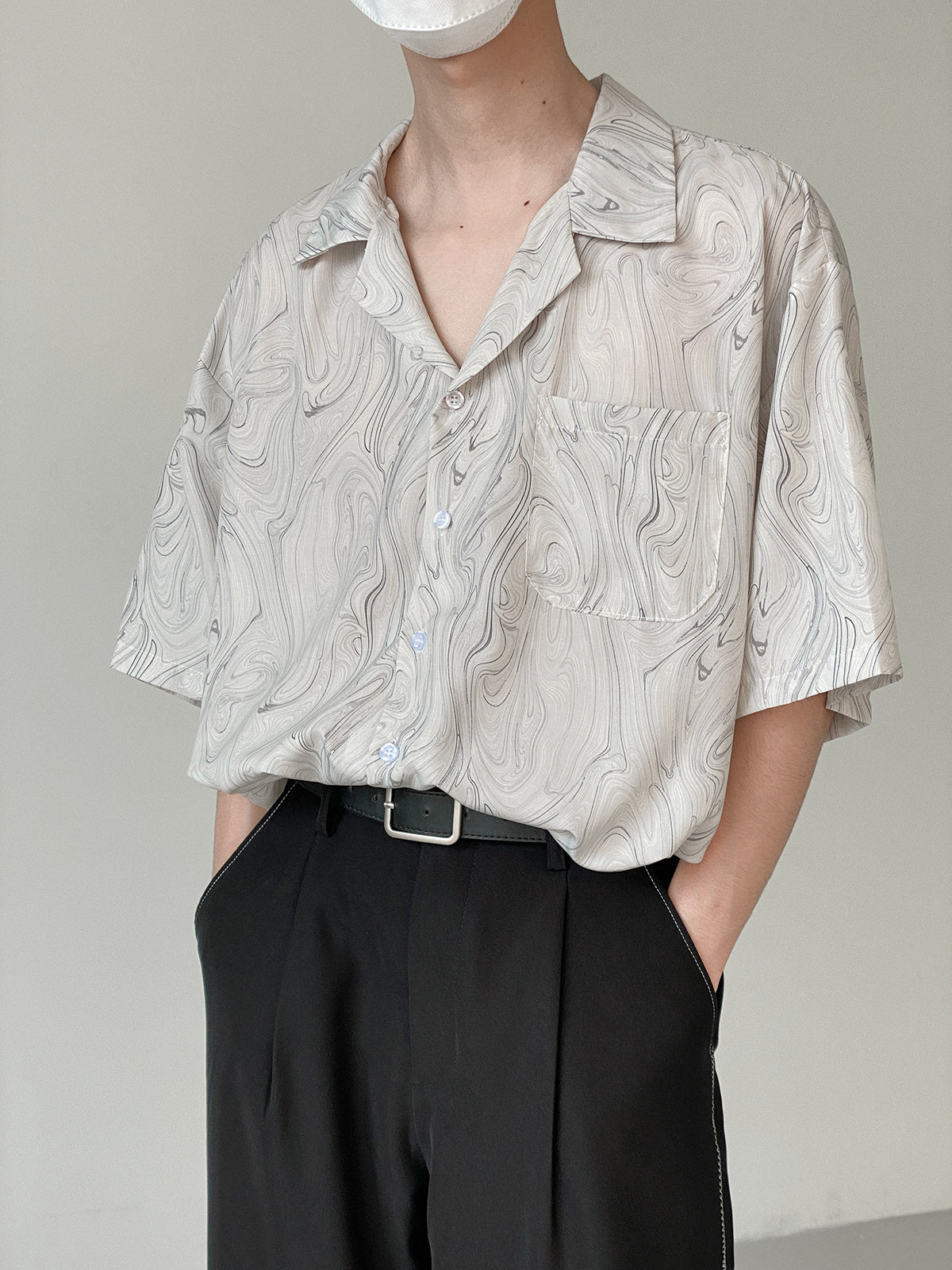 VINTAGE MARBLE PRINT SHIRT - INTOHYPEZONE