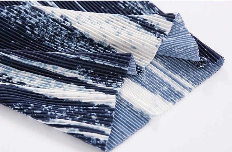 IRREGULAR PATTERN PLEATS PANTS - INTOHYPEZONE