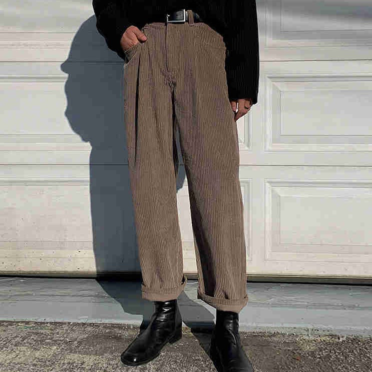 STRAIGHT CUT CORDUROY PANTS - INTOHYPEZONE
