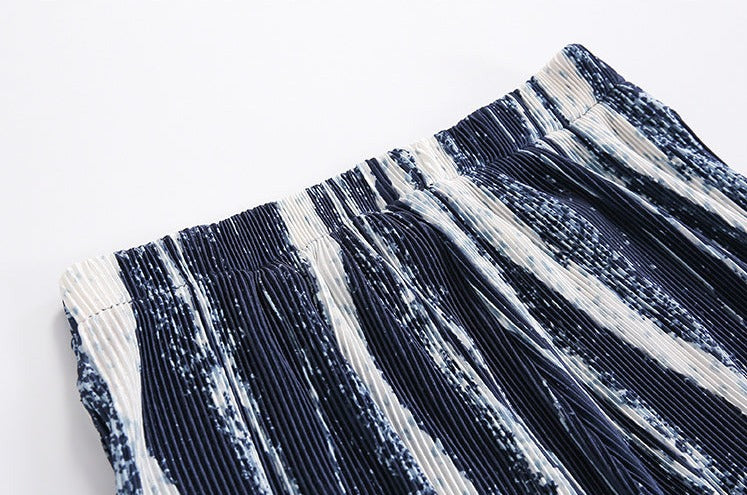 IRREGULAR PATTERN PLEATS PANTS - INTOHYPEZONE