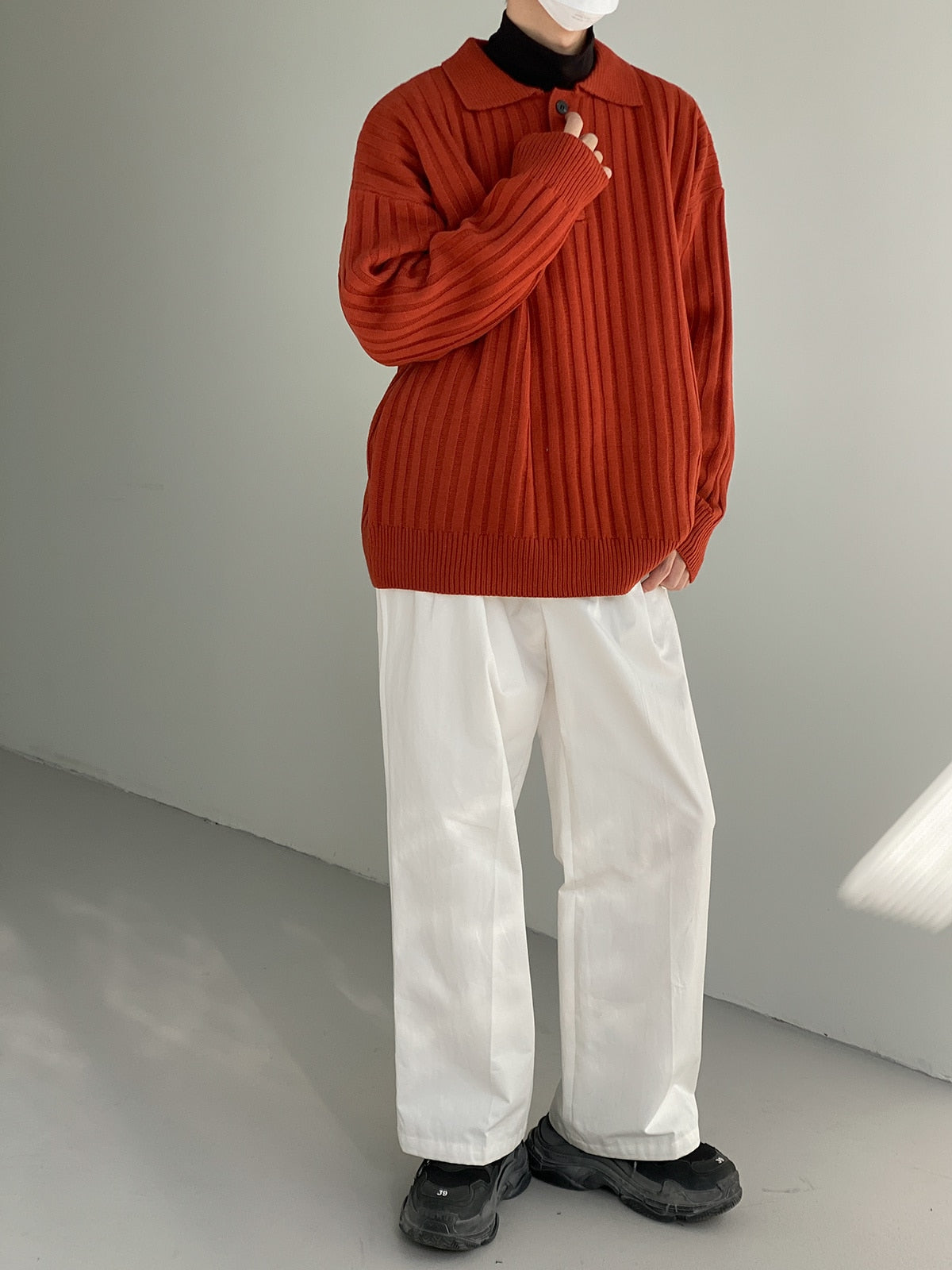 TURN DOWN COLLAR SWEATER - INTOHYPEZONE