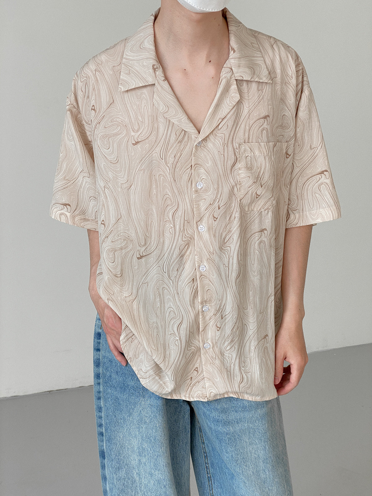 VINTAGE MARBLE PRINT SHIRT - INTOHYPEZONE