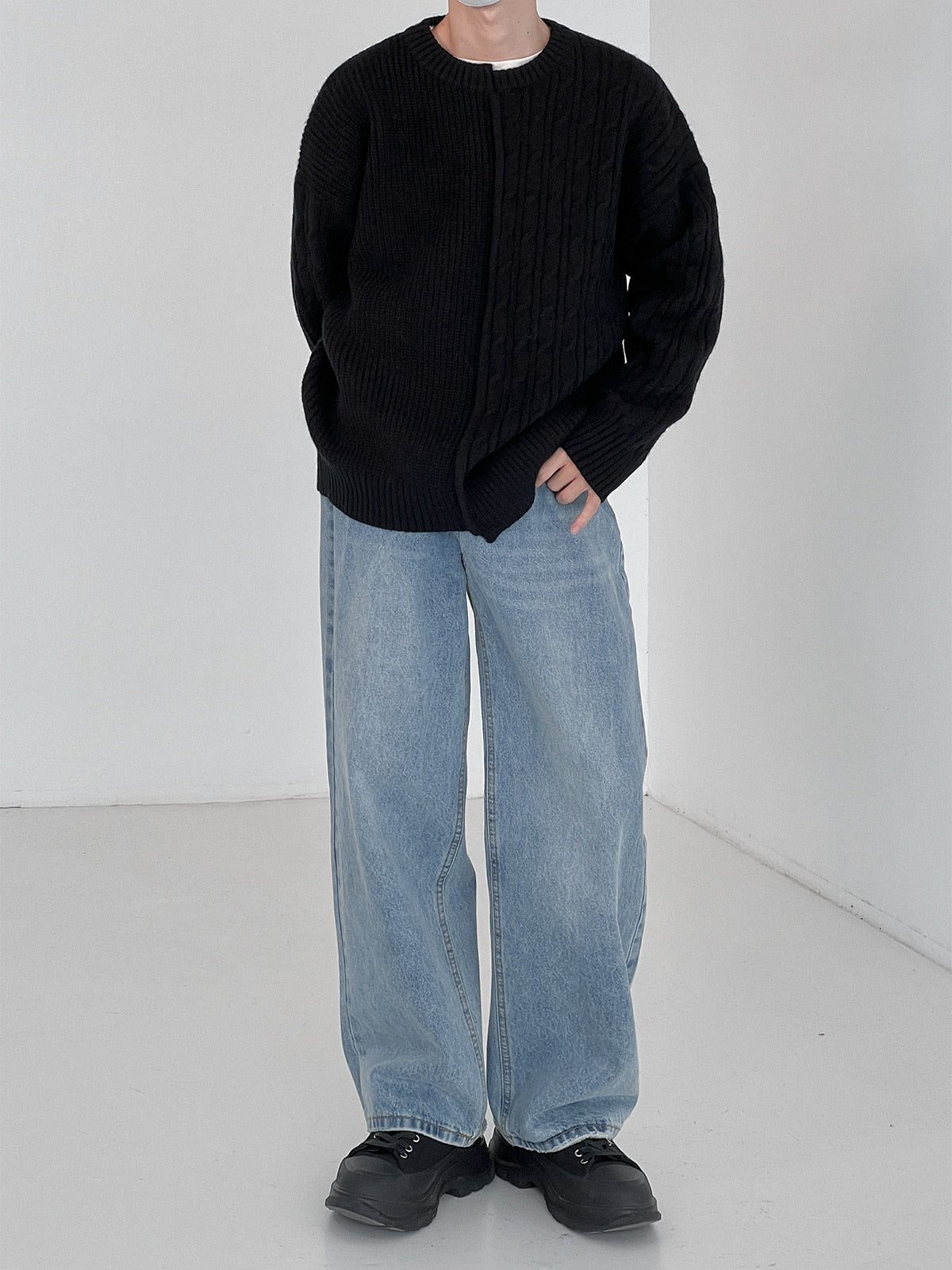 IRREGULAR KNITTED SWEATER - INTOHYPEZONE