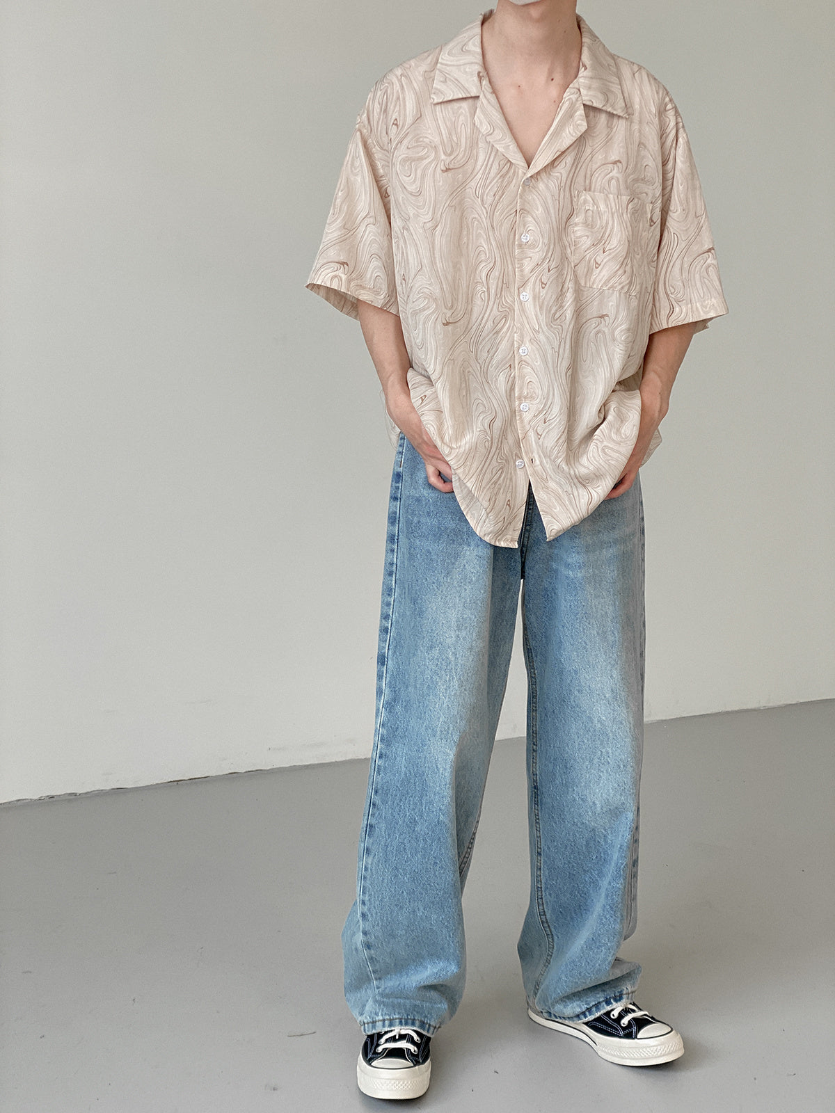 VINTAGE MARBLE PRINT SHIRT - INTOHYPEZONE