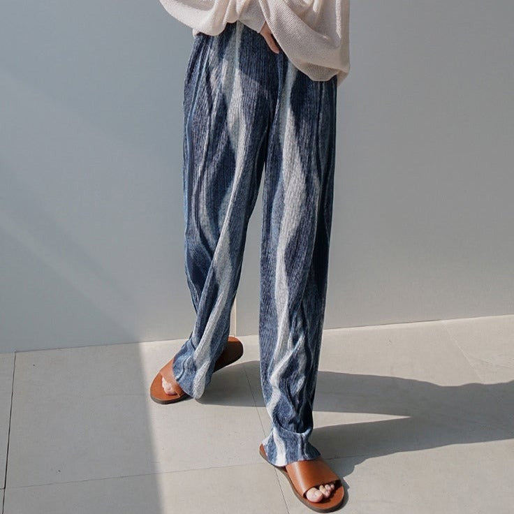 IRREGULAR PATTERN PLEATS PANTS - INTOHYPEZONE