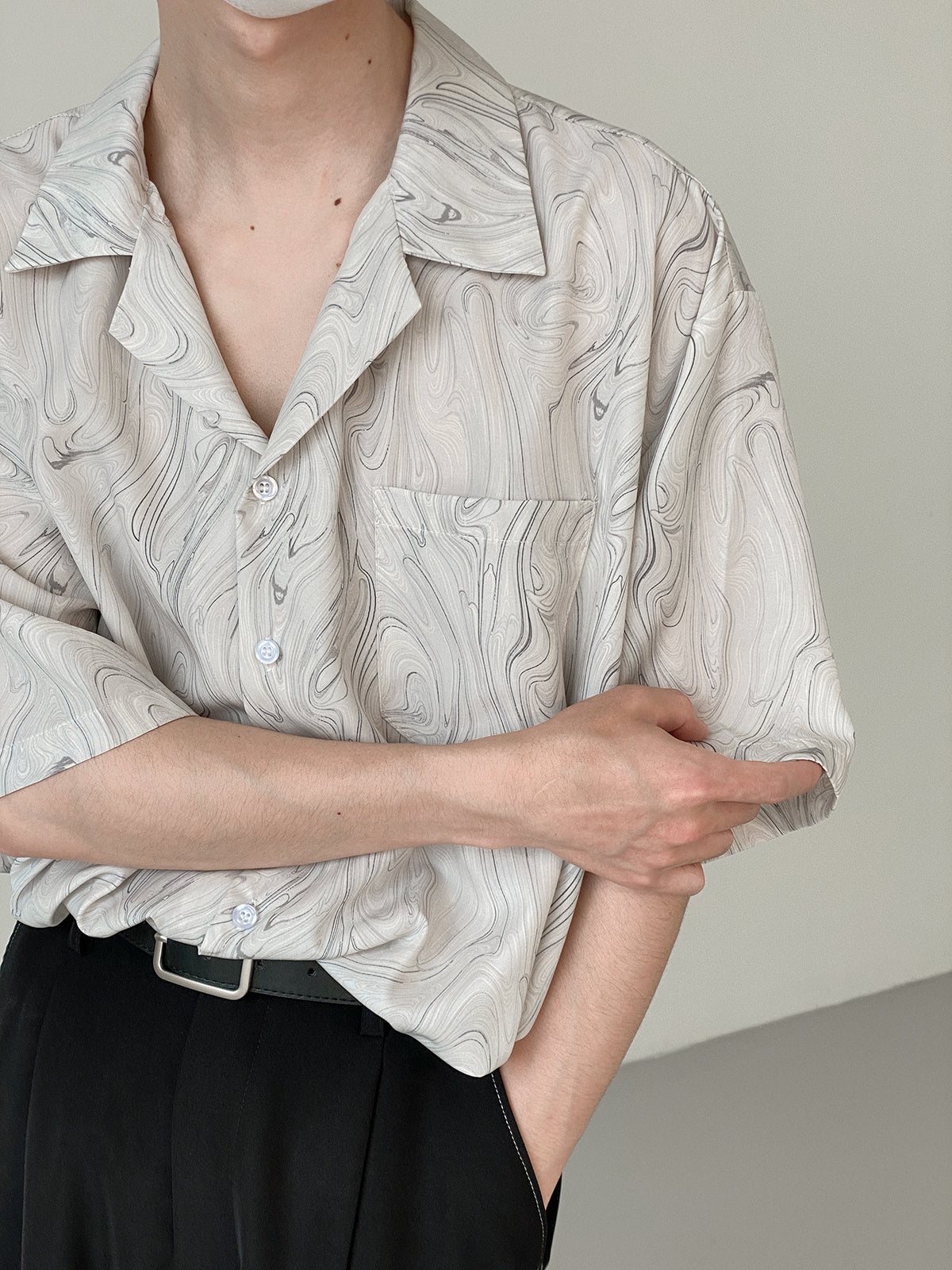 VINTAGE MARBLE PRINT SHIRT - INTOHYPEZONE