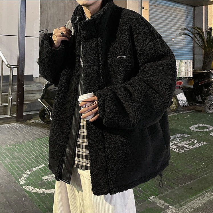LEATHER CASHMERE DOUBLE SIDED JACKET - INTOHYPEZONE