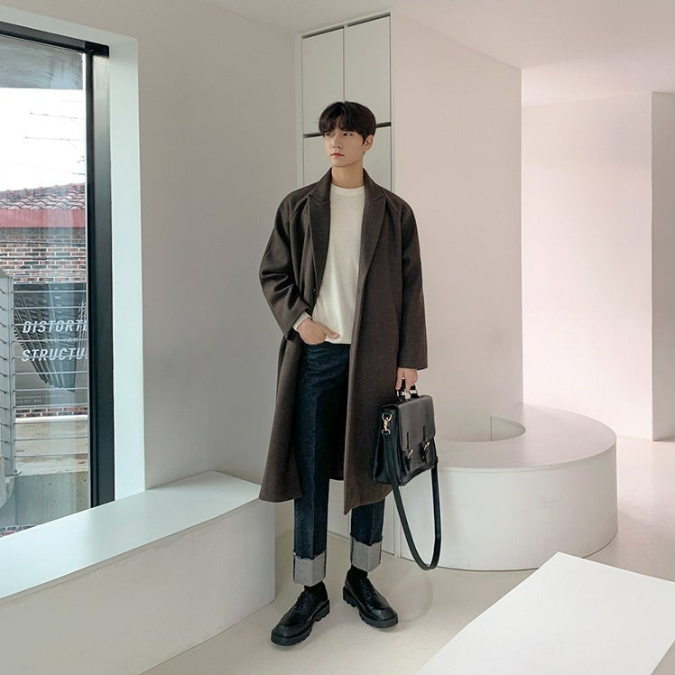 BELTED SINGLE-BREASTED WOOLEN TRENCH COAT - INTOHYPEZONE