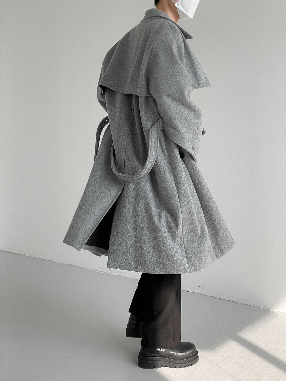WOOLEN KNEE LONG TRENCH COAT - INTOHYPEZONE