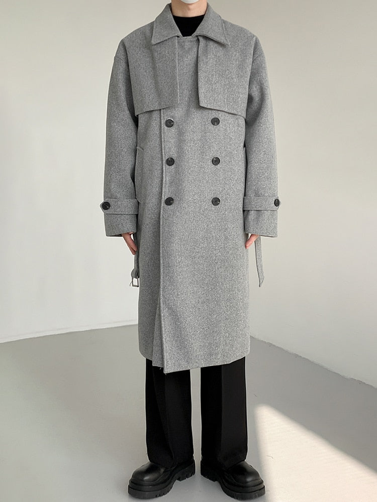 WOOLEN KNEE LONG TRENCH COAT - INTOHYPEZONE