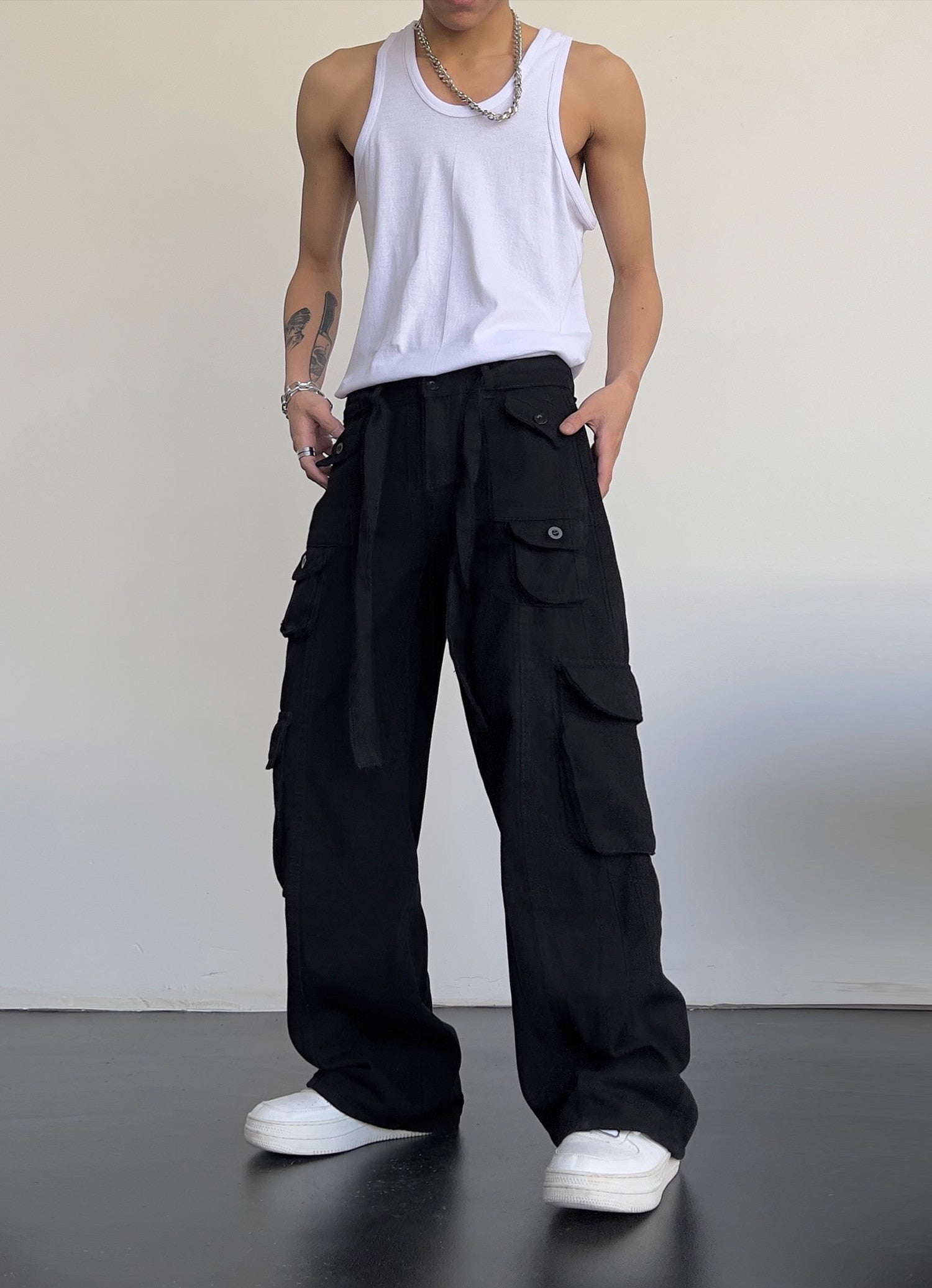 MULTI POCKET STRAIGHT CARGO PANTS - INTOHYPEZONE