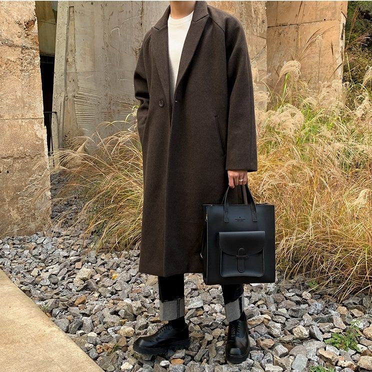 BELTED SINGLE-BREASTED WOOLEN TRENCH COAT - INTOHYPEZONE
