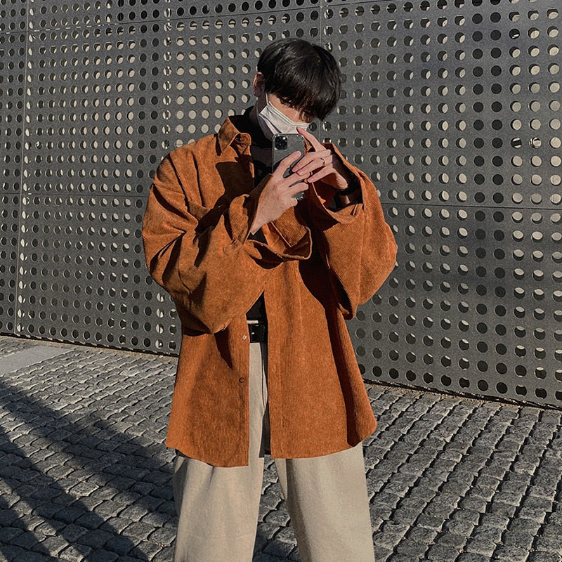 LOOSE CORDUROY SHIRT - INTOHYPEZONE