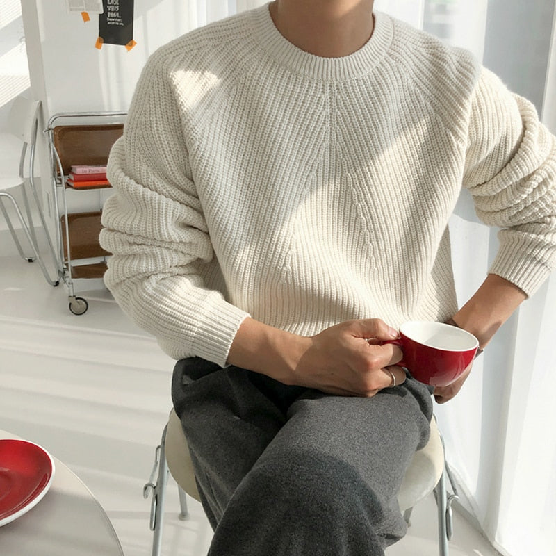 KNITTED ROUND NECK SWEATER - INTOHYPEZONE
