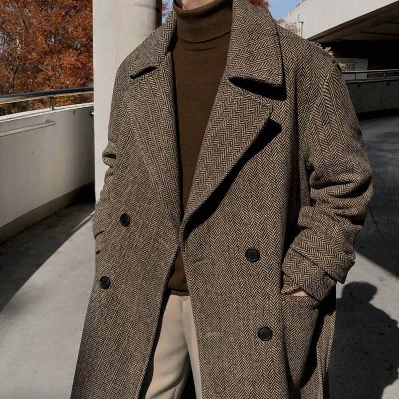 HERRINGBONE TRENCH COAT - INTOHYPEZONE