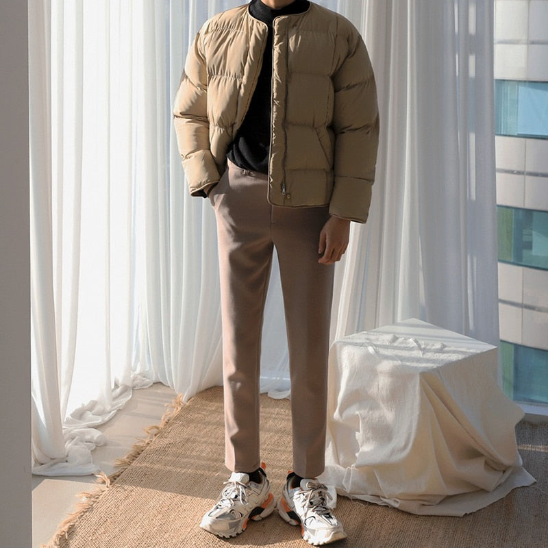 PADDED COLLARLESS PUFFER JACKET - INTOHYPEZONE