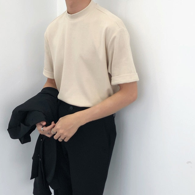 SOLID COLOR TURTLENECK TEE - INTOHYPEZONE