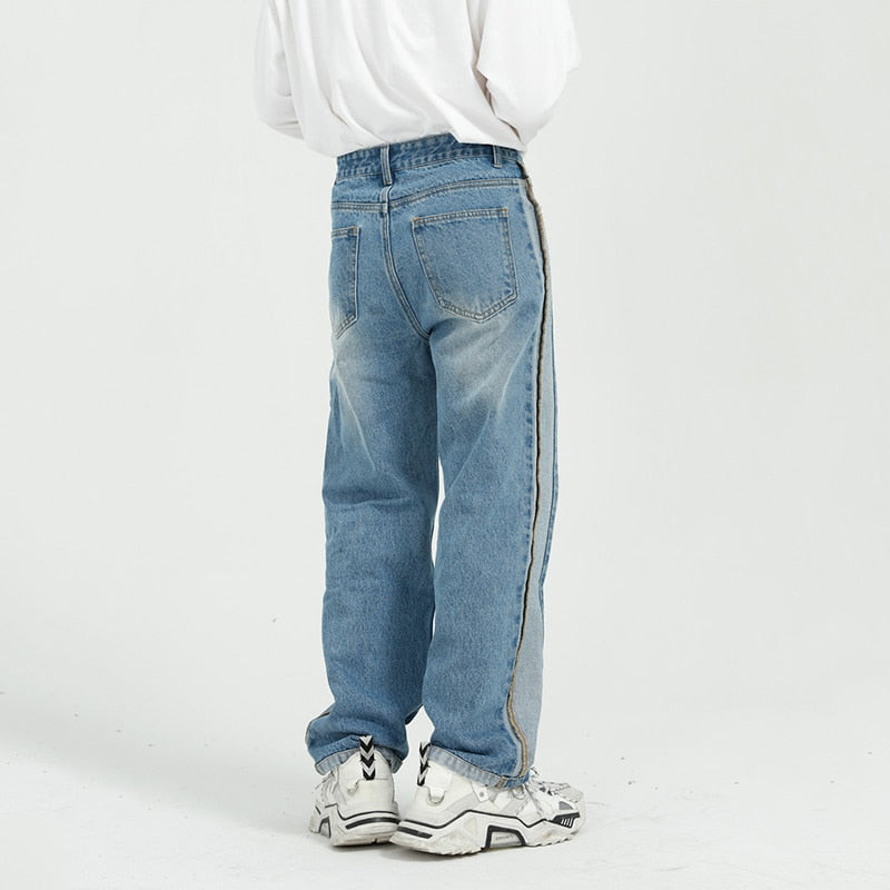 SIDE STITCHED DENIM PANTS - INTOHYPEZONE