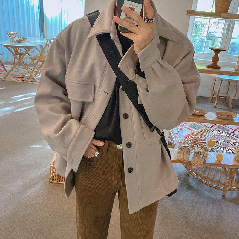 WOOLEN BUTTON JACKET - INTOHYPEZONE