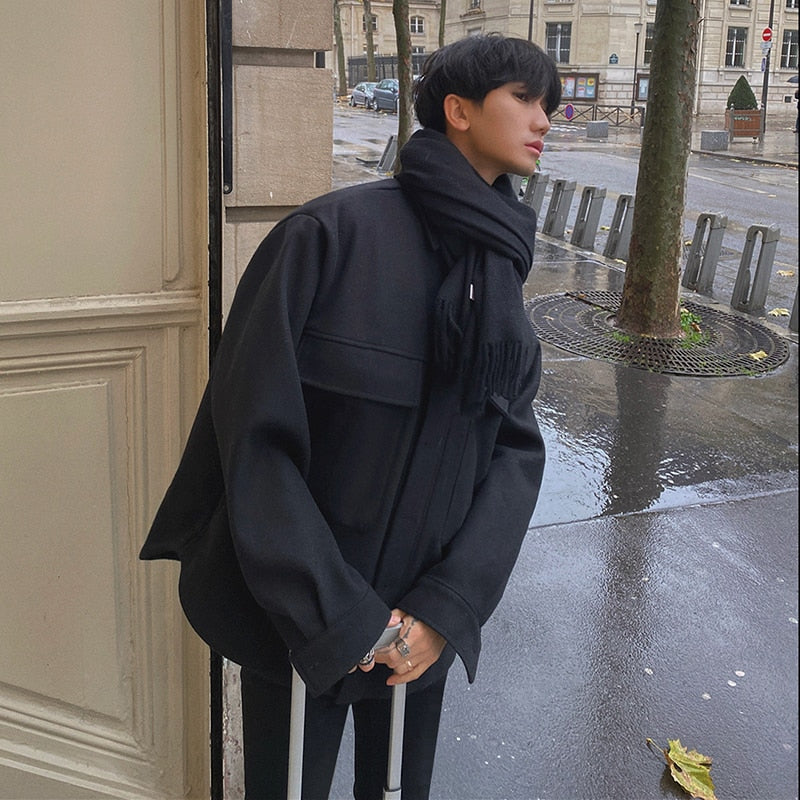 WOOLEN BUTTON JACKET - INTOHYPEZONE