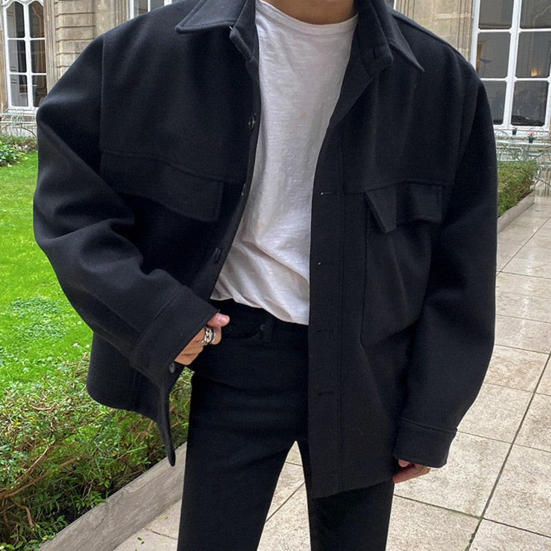 WOOLEN BUTTON JACKET - INTOHYPEZONE