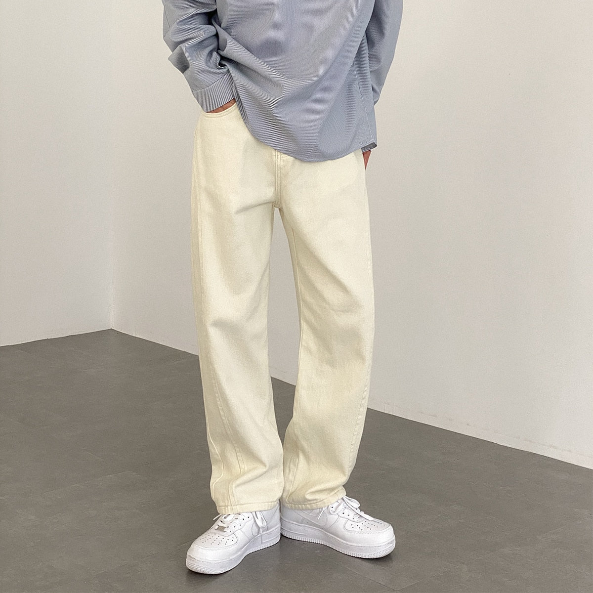 LOOSE STRAIGHT DENIM PANTS - INTOHYPEZONE