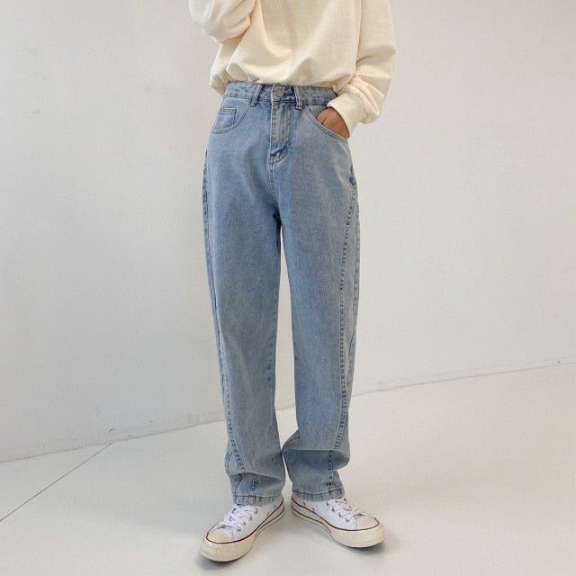 LOOSE STRAIGHT DENIM PANTS - INTOHYPEZONE