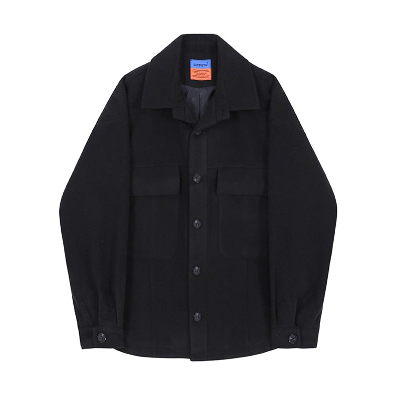 WOOLEN BUTTON JACKET - INTOHYPEZONE